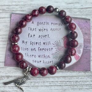 Elegant Silver and Red Beaded Bracelet